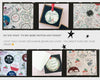 The image is a collage of various Christmas-themed ornaments and decorations, including a Christmas tree ornament, a box of ornaments, and a collection of ornaments with different designs and text.
