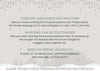 text that welcomes visitors to a foreign language, provides instructions on customising the personalisation box, and advises to order items immediately. It also mentions that shipping upgrades are available at checkout. The text is clear and concise, and it does not contain any redundancy or vague wording.