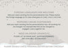 text that welcomes visitors to a foreign language, provides instructions on customising the personalisation box, and advises to order items immediately. It also mentions that shipping upgrades are available at checkout. The text is clear and concise, and it does not contain any redundancy or vague wording.