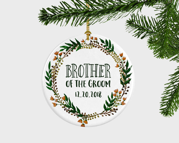 Brother Of The Groom Christmas Ornament, Brother Of The Groom Gift, Wedding Gift To Brother, Autumn Wedding Gift, Brother Of The Bride Favor