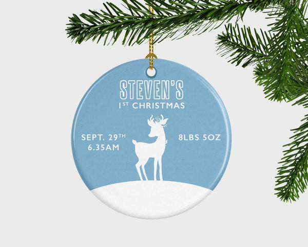 Baby Boy Christmas Ornament, Newborn Boy Christmas Ornament, Gift To Baby Boy, Baby Boy Ornament, Baby Boy Gift, Boy Keepsake, Birth Stats
