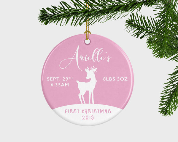 Baby Girl Christmas Ornament, Newborn Girl Christmas Ornament, Gift To Baby Girl, Baby Girl Ornament, Baby Girl Gift, Birth Stats Keepsake
