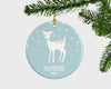 Baby Deer Christmas Ornament, Baby's First Christmas Ornament, Baby Girl Christmas Ornament, Christmas Ornament Gift, Personalized Ornament