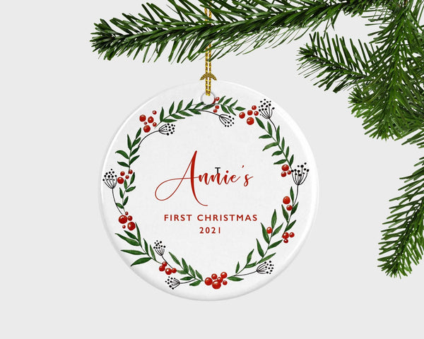 Baby's First Christmas Ornament, Personalized Christmas Ornament, Baby Girl's First Christmas, Baby Girl Christmas Gift, Baby Shower Gift