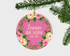 Big Sister Personalized Christmas Ornament, New Big Sister Christmas Ornament, Gift To Big Sister, Wreath Floral Ornament,Siter Gift, Filler