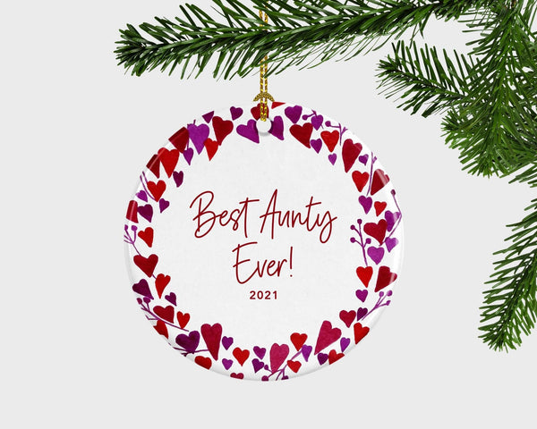 Aunt Ornament, Best Aunt Ever, Aunt Gift, Gift for Aunt, Aunt Christmas Gift, Personalized Ornament, Aunt, Family Ornaments, Heart