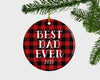 Dad Ornament, Best Dad Ever, Dad Gift, Gift for Dad, Dad Christmas Gift, Personalized Ornament, Dad, Dad Stocking Stuffer, Tartan Ornament