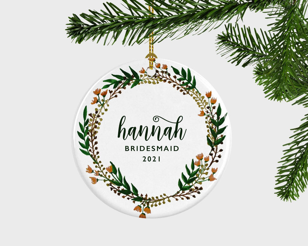 Bridesmaid Christmas Ornament, Bridesmaid Gift, Wedding Gift To Bridesmaid,Maid Of Honor Christmas Ornament,Autumn Wedding,Thanksgiving Gift