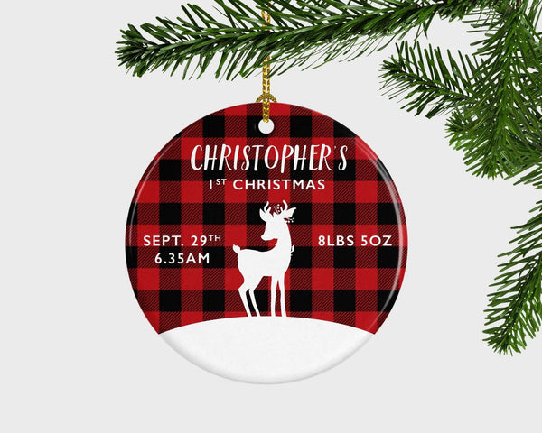 Baby Boy Christmas Ornament, Newborn Boy Christmas Ornament, Gift To Baby Boy, Tartan Baby Boy Ornament, Baby Boy Gift, Boy Keepsake
