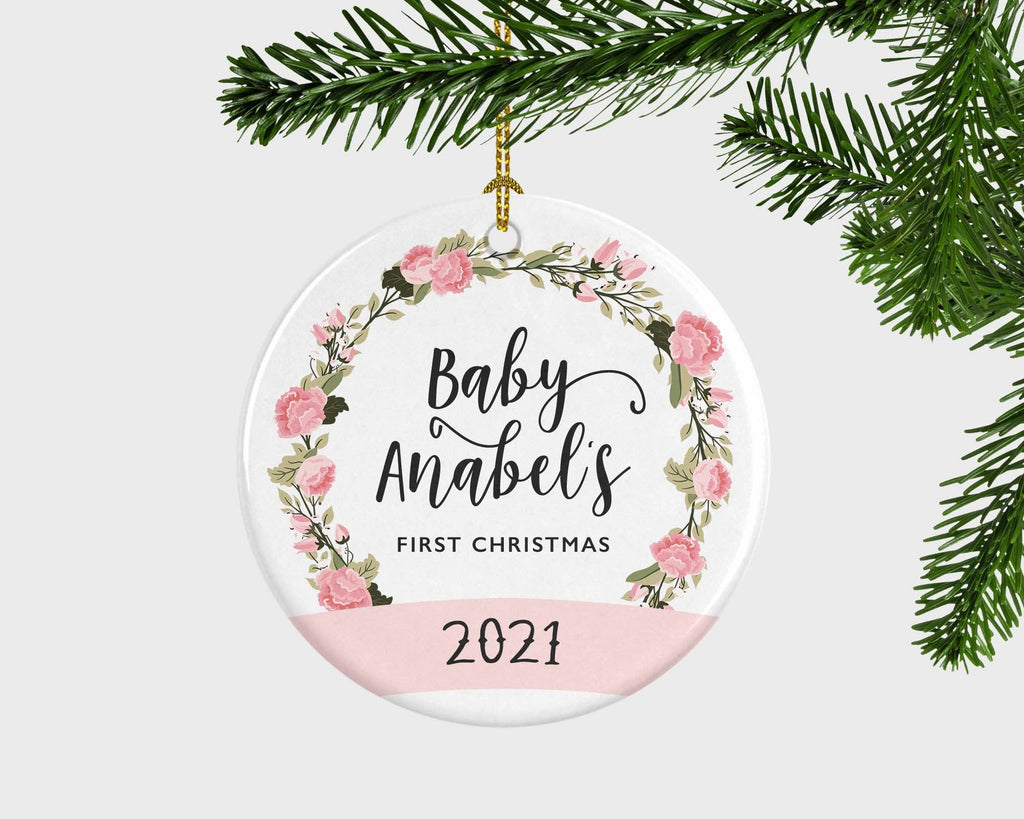 Baby's First Christmas Ornament, Personalized Christmas Ornament, Baby Girl's First Christmas, Baby Girl Christmas Gift, Baby Shower Gift