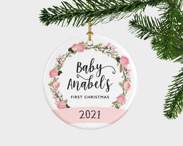 Baby's First Christmas Ornament, Personalized Christmas Ornament, Baby Girl's First Christmas, Baby Girl Christmas Gift, Baby Shower Gift