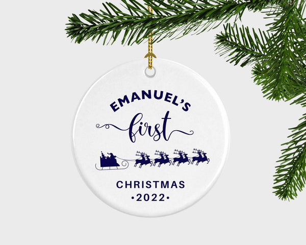 Baby's First Christmas Santa Ornament, Christmas Ornament For Baby Boy, Baby Boy's First Christmas, Baby Boy Christmas Gift,Baby Shower Gift