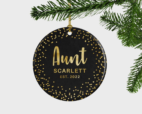 Aunt Personalized Christmas Ornament,Christmas Gift For Aunty, Aunty First Christmas Ornament,Aunt Est. Gift,Baby Announcement, Holiday Gift